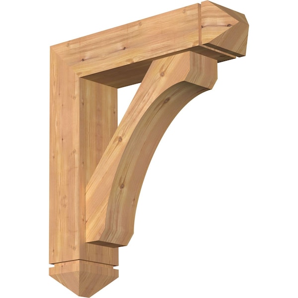 Ekena Millwork Legacy Arts and Crafts Smooth Bracket w/ Offset Brace, Western Red Cedar, 7 1/2"W x 30"D x 34"H BKT0806X30X34LEC03SWR - main
